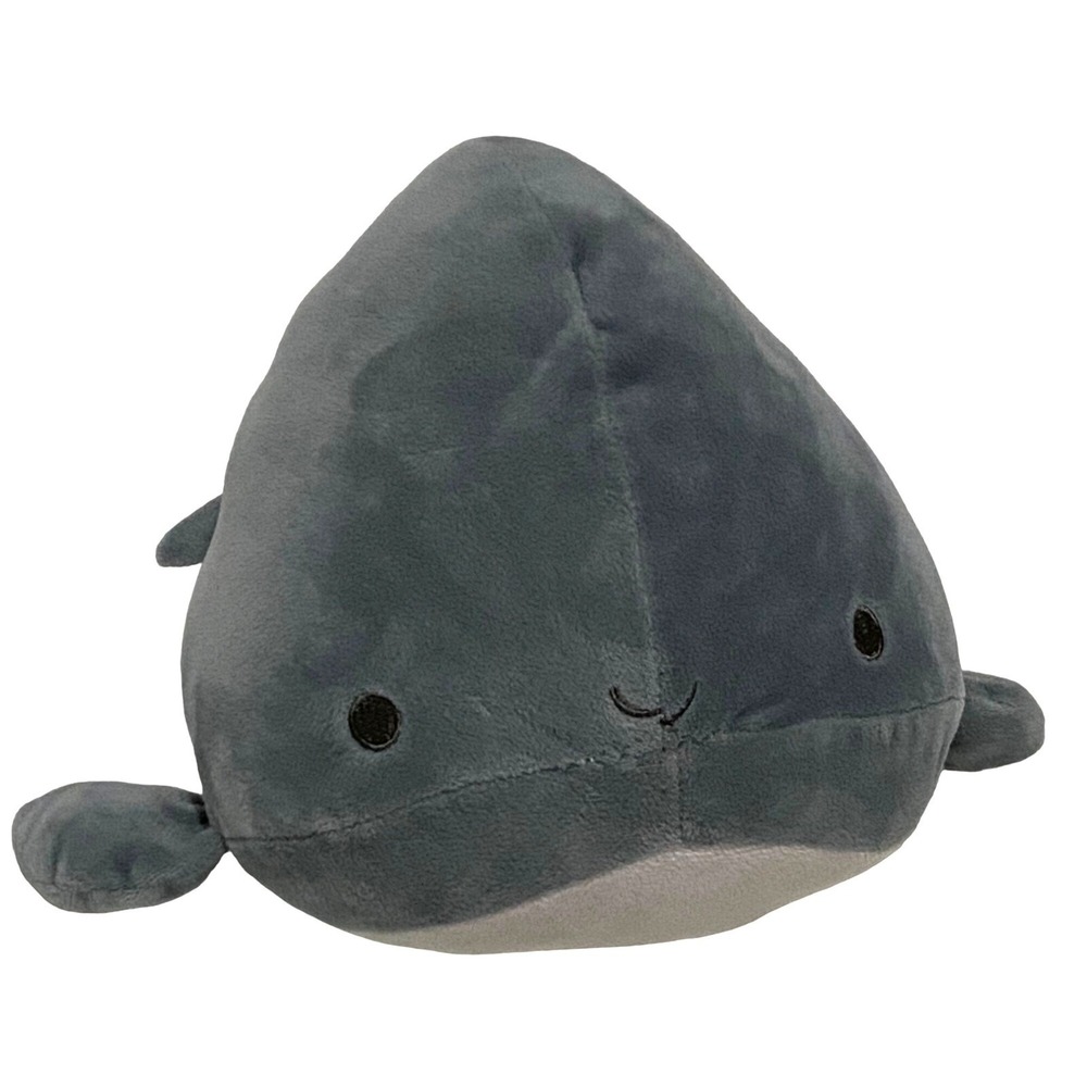 Bee Happy Gray Whale Plush Rattle 12" Stuffed Animal Ocean Core Kids Soft Toy